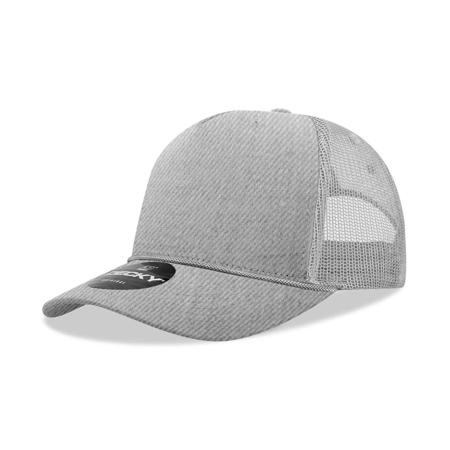 5 Panel Mid Profile Structured Cotton/Poly Blend Trucker w/Rope 6040