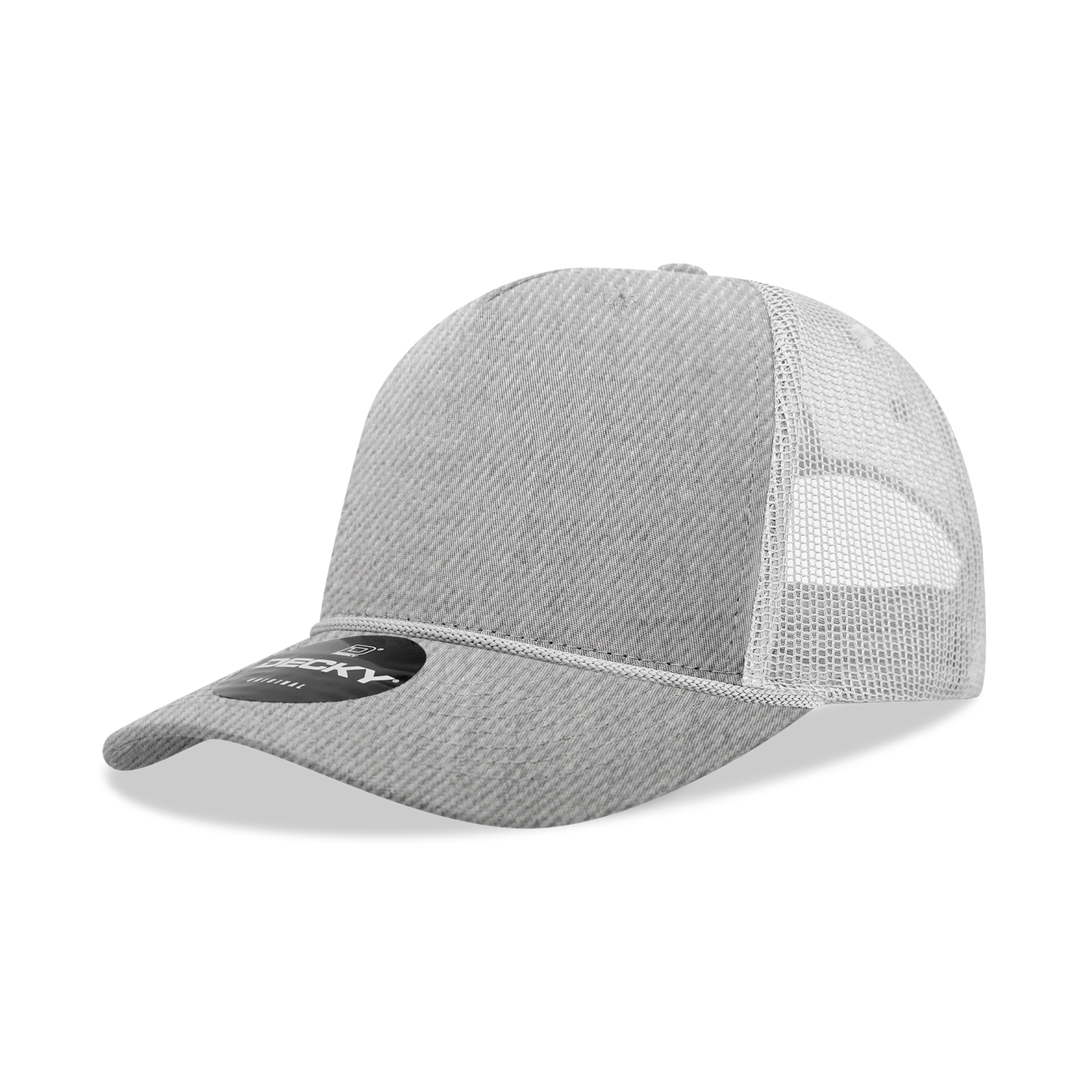 5 Panel Mid Profile Structured Cotton/Poly Blend Trucker w/Rope 6040