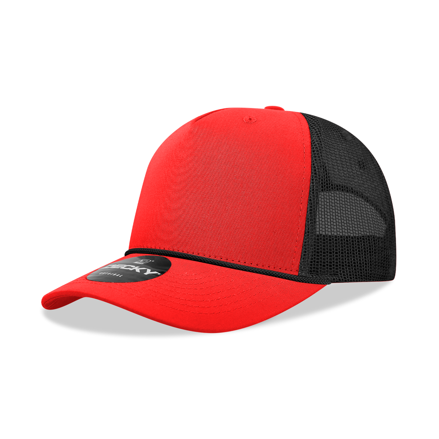 5 Panel Mid Profile Structured Cotton/Poly Blend Trucker w/Rope 6040