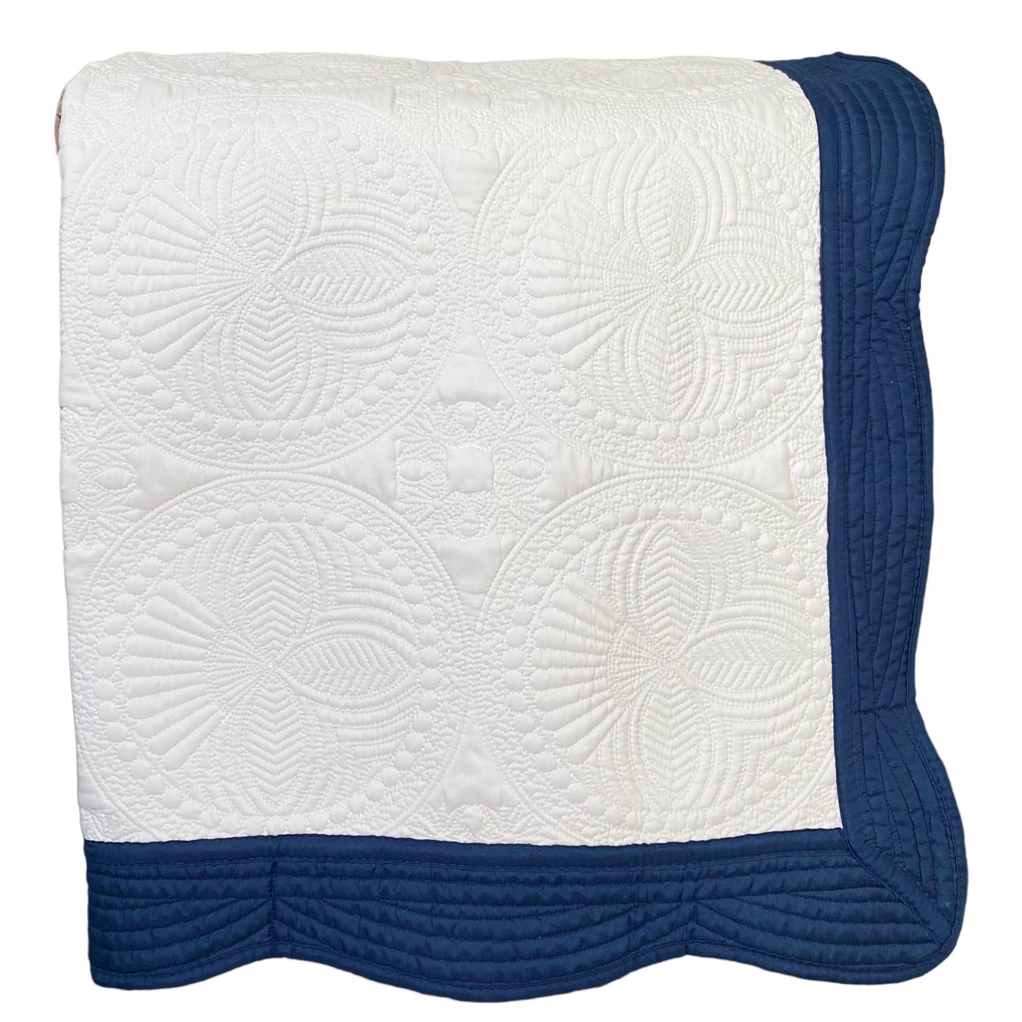Dark Blue and White Baby Quilt - Baby Quilt