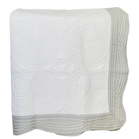 Grey and White Baby Quilt - Baby Quilt