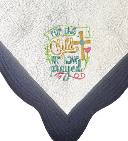Dark Blue and White Baby Quilt