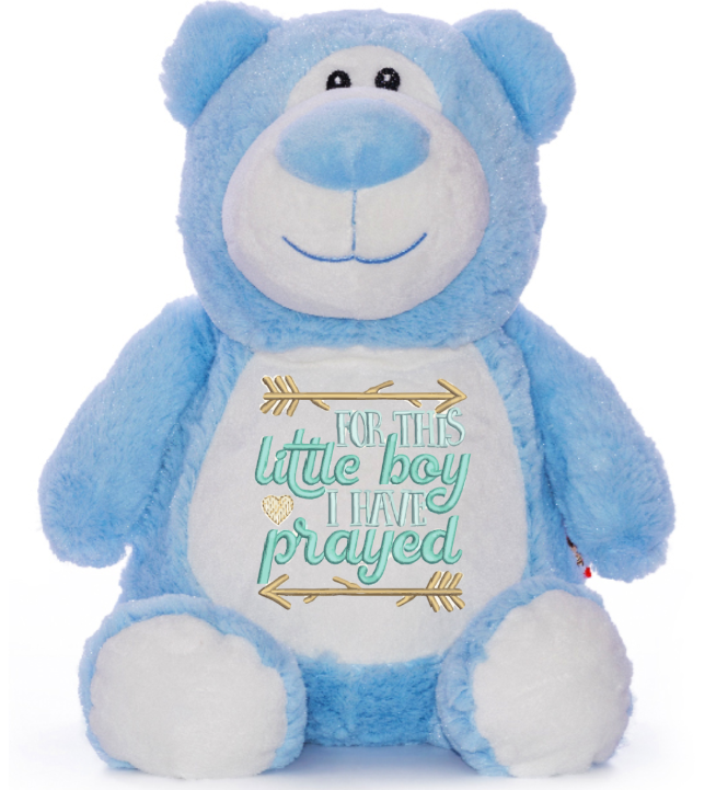 Blue Bear - Baby Word Art - Stuffy