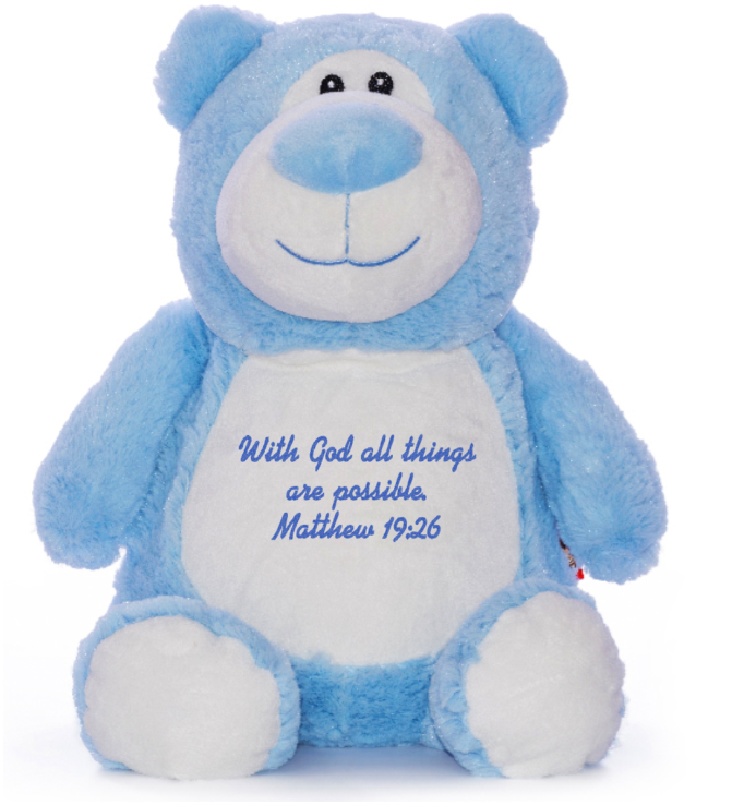 Blue Bear - Bible Verse - Stuffy