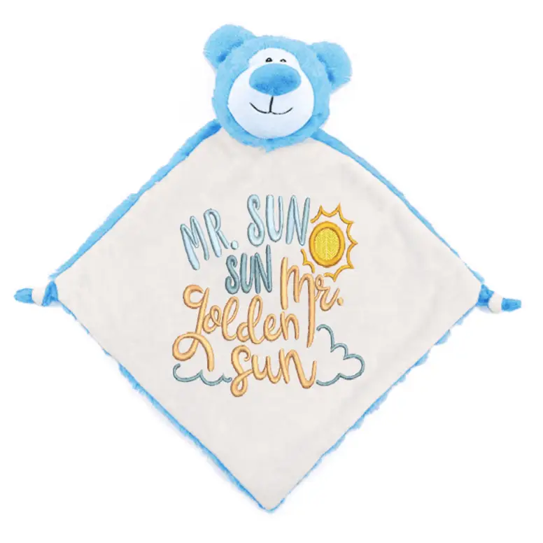 Blue Bear Cute Personalized Lovey - Baby Word Art - Blankie