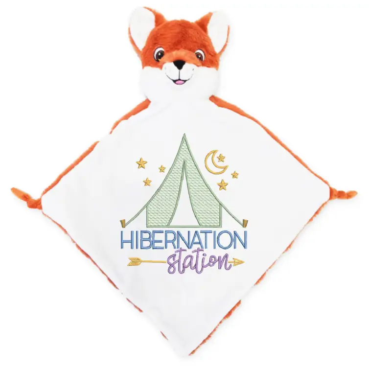 Fox Personalized Lovey - Baby Word Art - Personalized Lovey