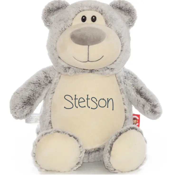 Grey Bear Cute Plush - First Name - Plushie