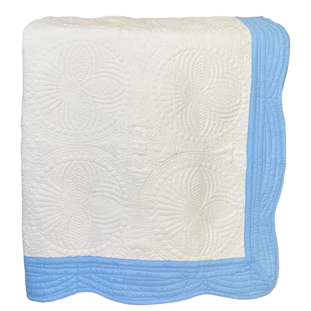 Light Blue and White Baby Quilt - Baby Quilt