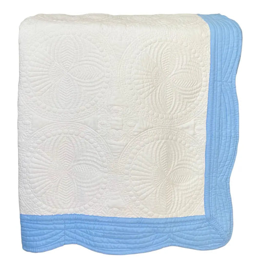 Light Blue and White Baby Quilt - Baby Quilt