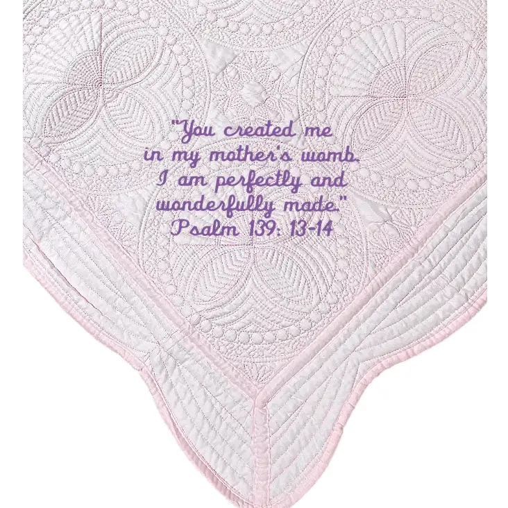 Pink Baby Quilt - Bible Verse - Baby Quilt
