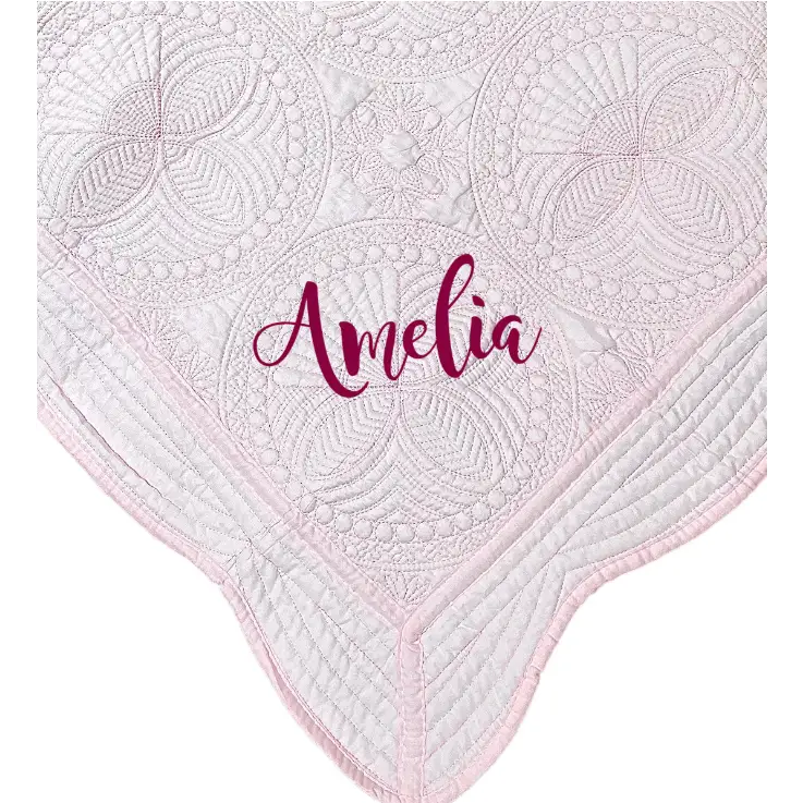 Pink Baby Quilt - First Name - Baby Quilt