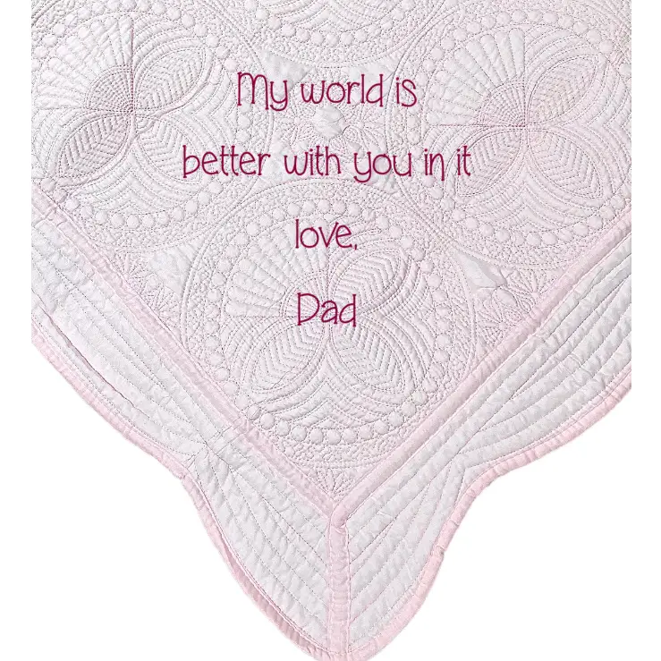 Pink Baby Quilt - Write Your Own Message - Baby Quilt