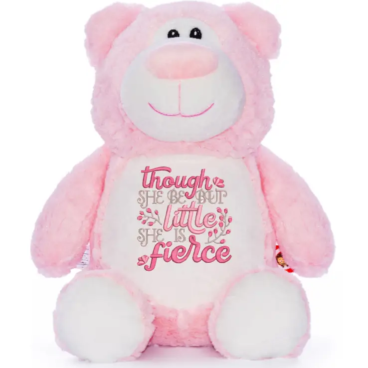 Pink Bear Cute Plush - Baby Word Art - Plushie