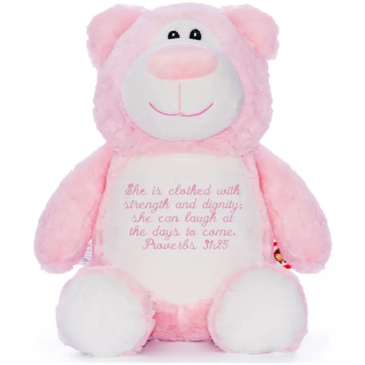 Pink Bear Cute Plush - Bible Verse - Plushie