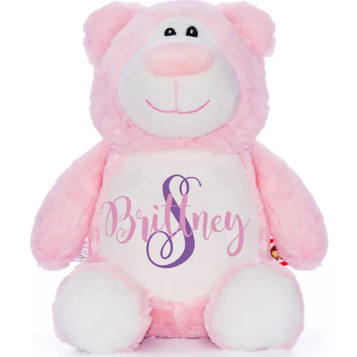 Pink Bear Cute Plush - First Name, Last Initial - Plushie