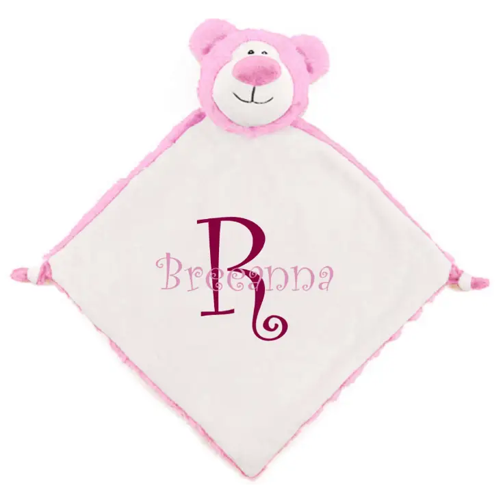 Pink Bear Personalized Lovey - First Name, Last Initial -