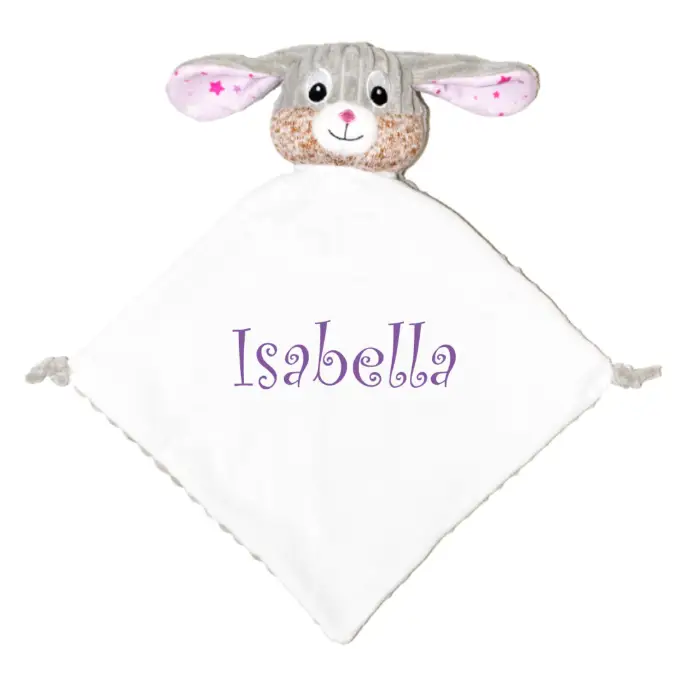 Sensory Bubblegum Bunny Personalized Lovey - First Name -