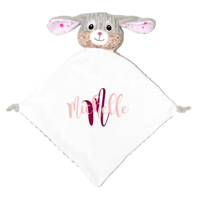 Sensory Bubblegum Bunny Personalized Lovey - First Name,