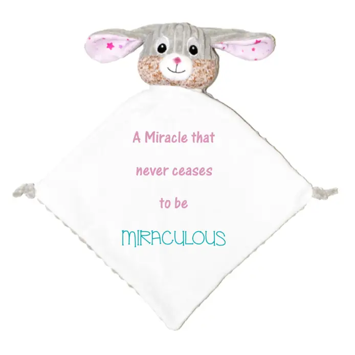 Sensory Bubblegum Bunny Personalized Lovey - Write Your Own