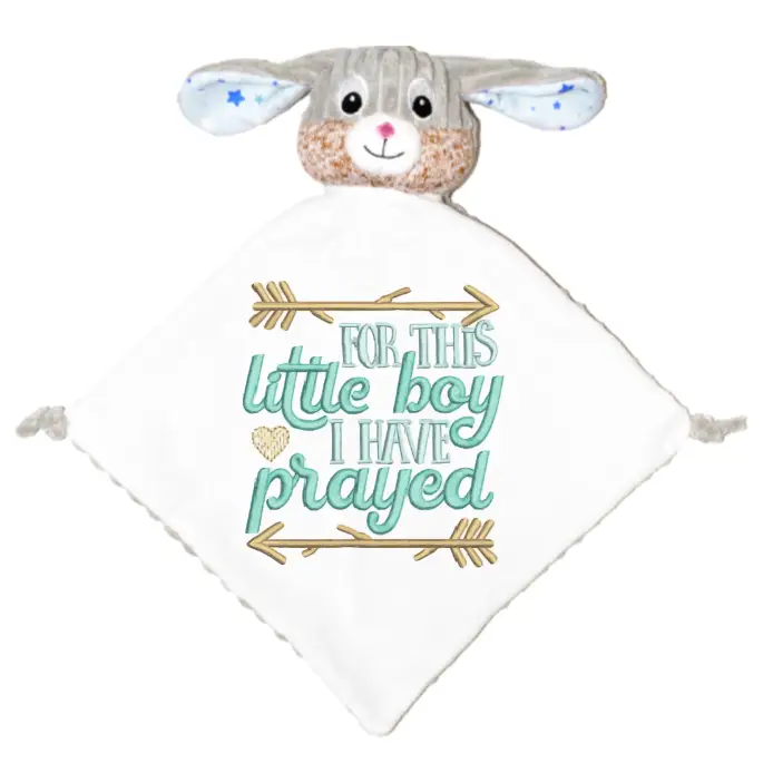 Sensory Starry Night Bunny Personalized Lovey - Baby Word