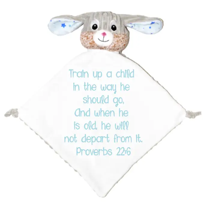 Sensory Starry Night Bunny Personalized Lovey - Bible Verse