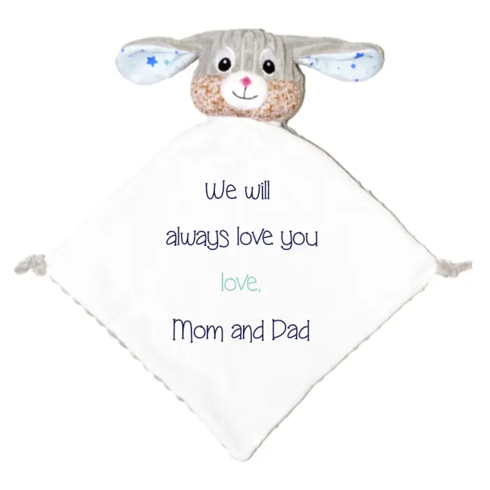 Sensory Starry Night Bunny Personalized Lovey - Write Your
