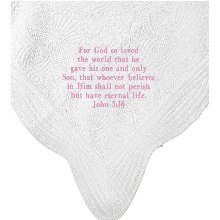 White Baby Quilt - Bible Verse - Baby Quilt