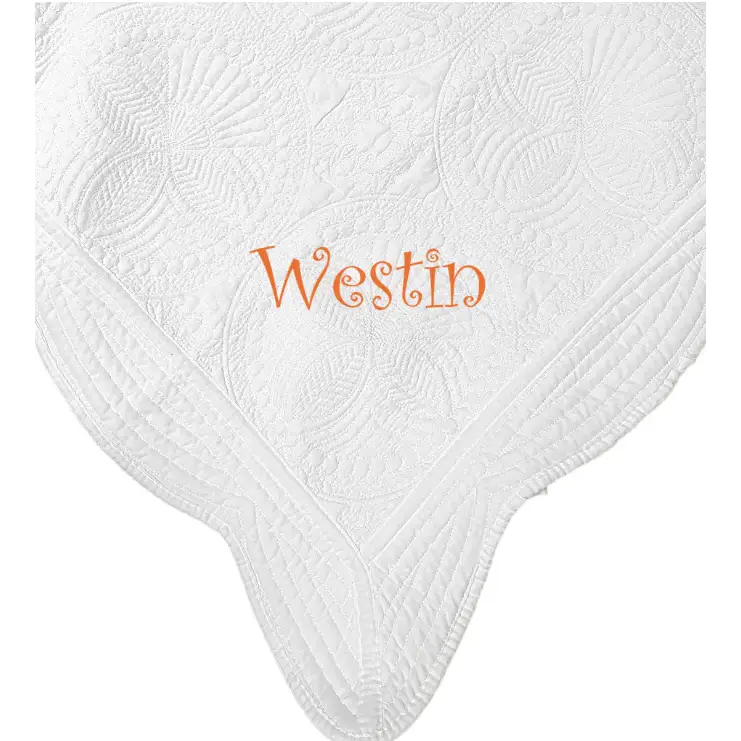 White Baby Quilt - First Name - Baby Quilt