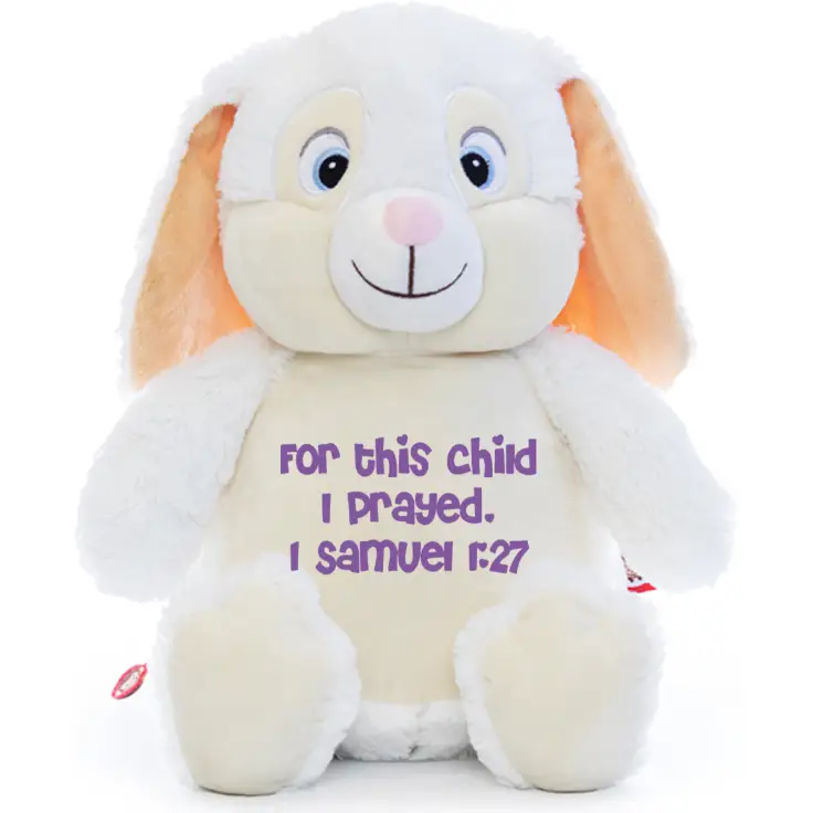 White Bunny Cute Plush - Bible Verse - Plushie