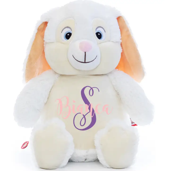 White Bunny Cute Plush - First Name, Last Initial - Plushie