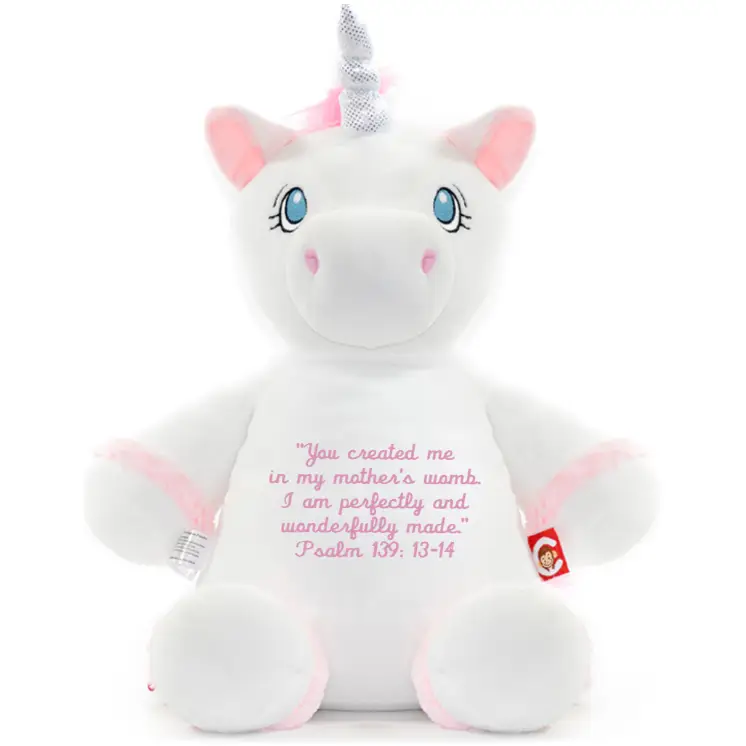 White Unicorn Cute Plush - Bible Verse - Plushie