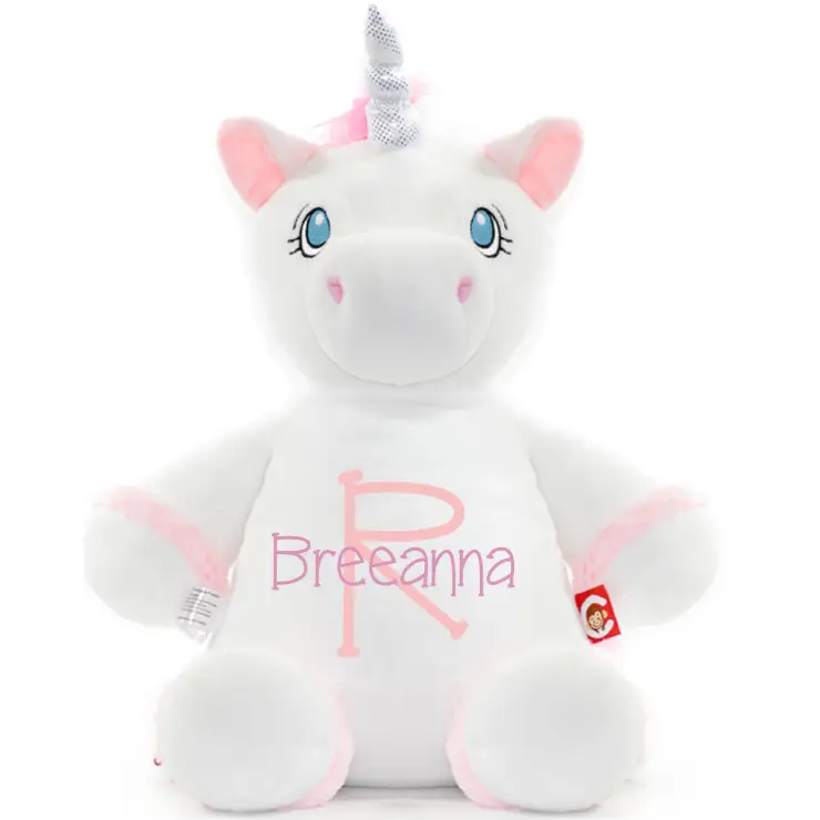 White Unicorn Cute Plush - First Name, Last Initial -