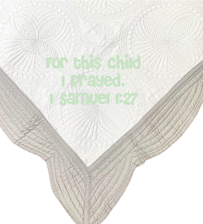 Grey and White Baby Quilt - Bible Verse - Baby Quilt