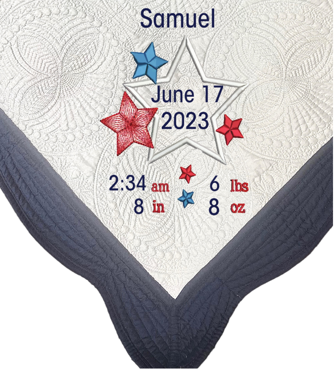 Dark Blue and White Baby Quilt