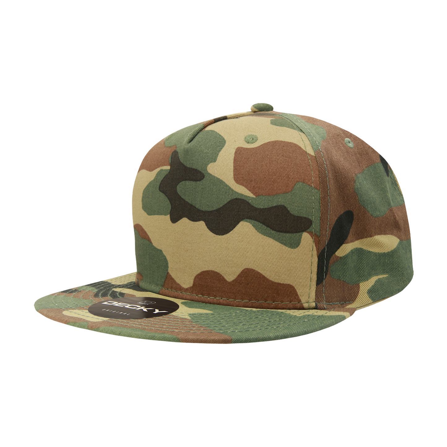 5 Panel High Profile Structured Cotton Blend Snapback 1064