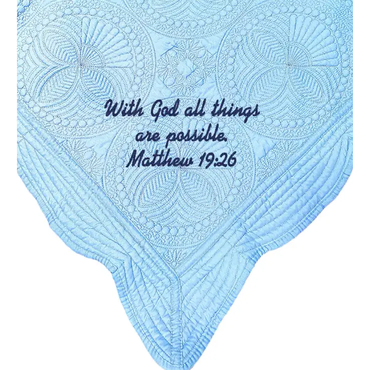 Light Blue Baby Quilt - Bible Verse - Baby Quilt