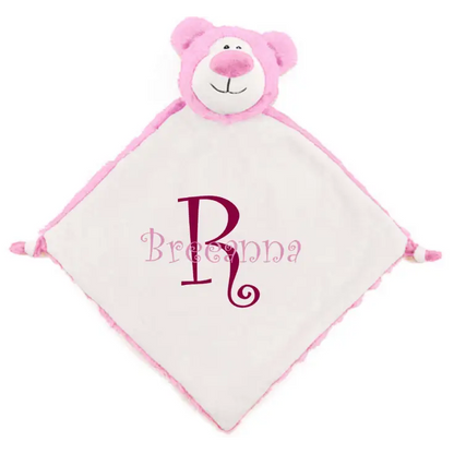 Pink Bear Personalized Lovey - First Name, Last Initial -