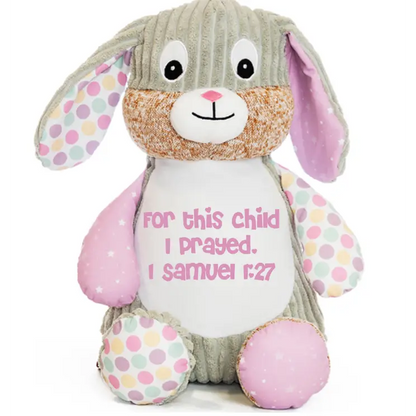Sensory Bunny Bubblegum Cute Plush - Bible Verse - Plushie