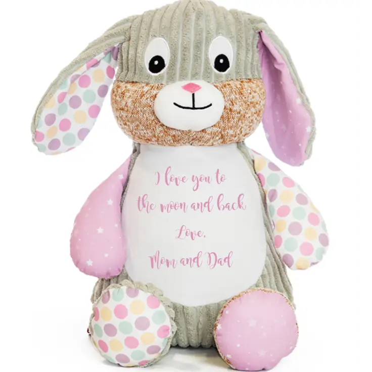 Sensory Bunny Bubblegum Cute Plush - Write Your Own Message