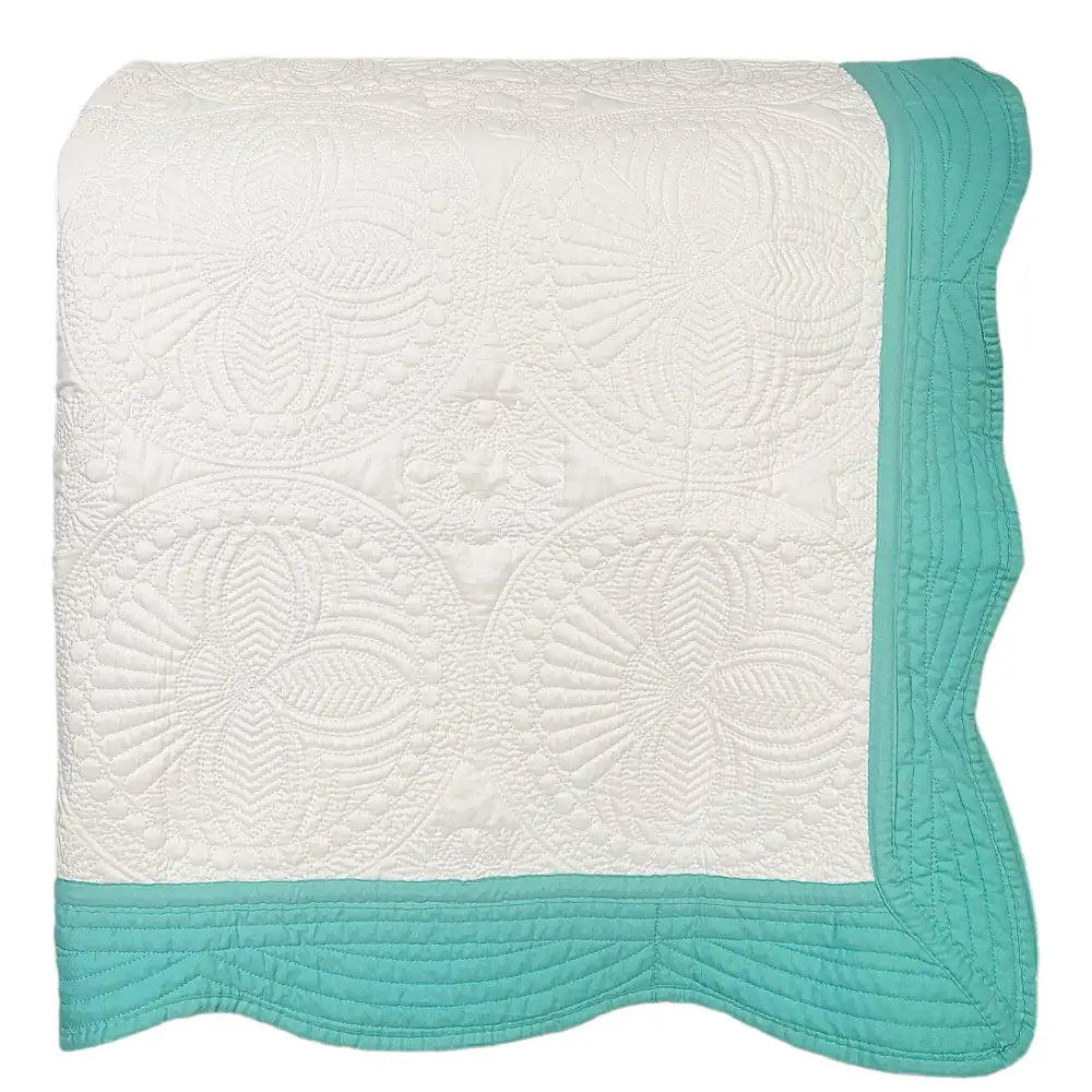 Teal and White Baby Quilt - Baby Quilt